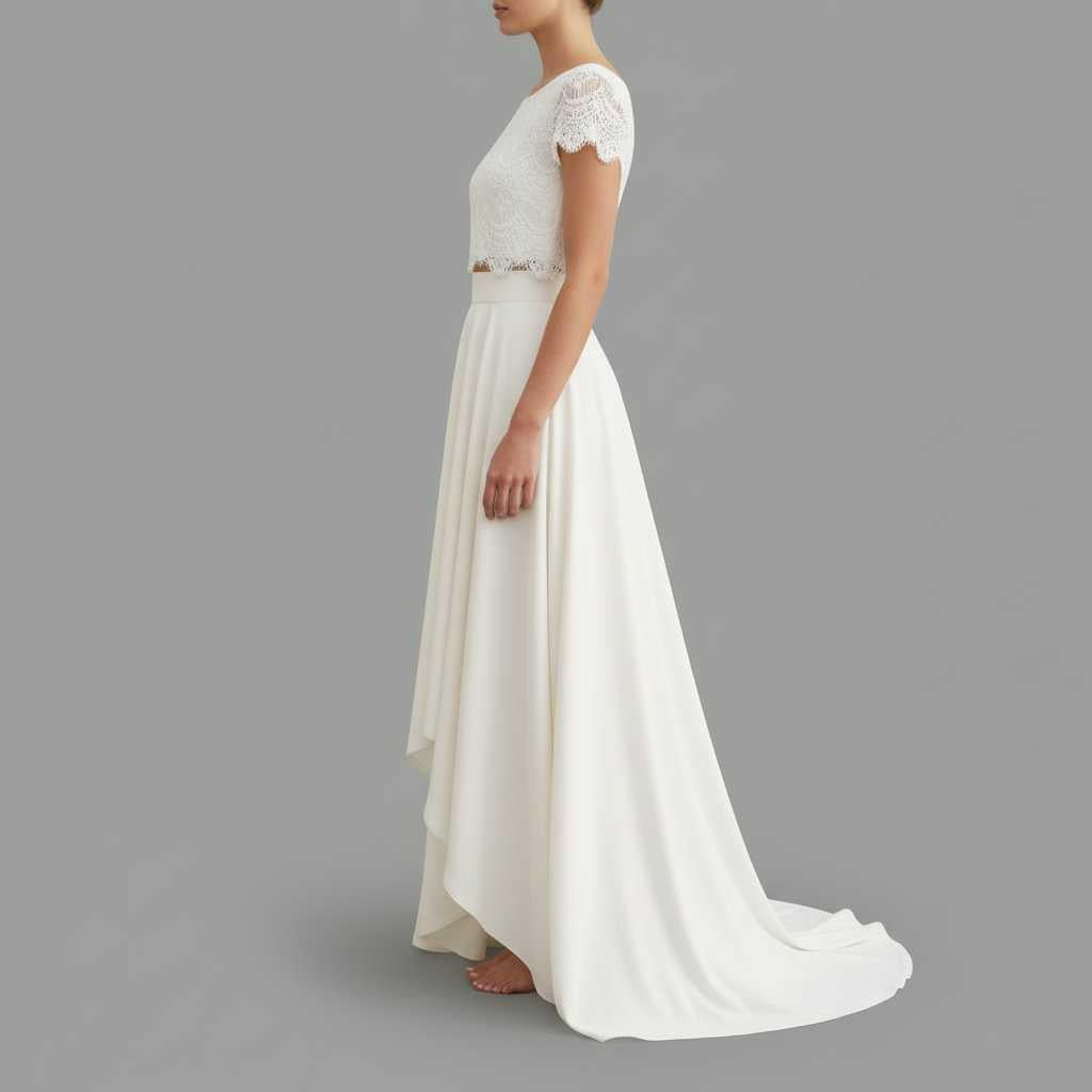 Lace Top Maxi Skirt | Elegant Bridal Gown 2