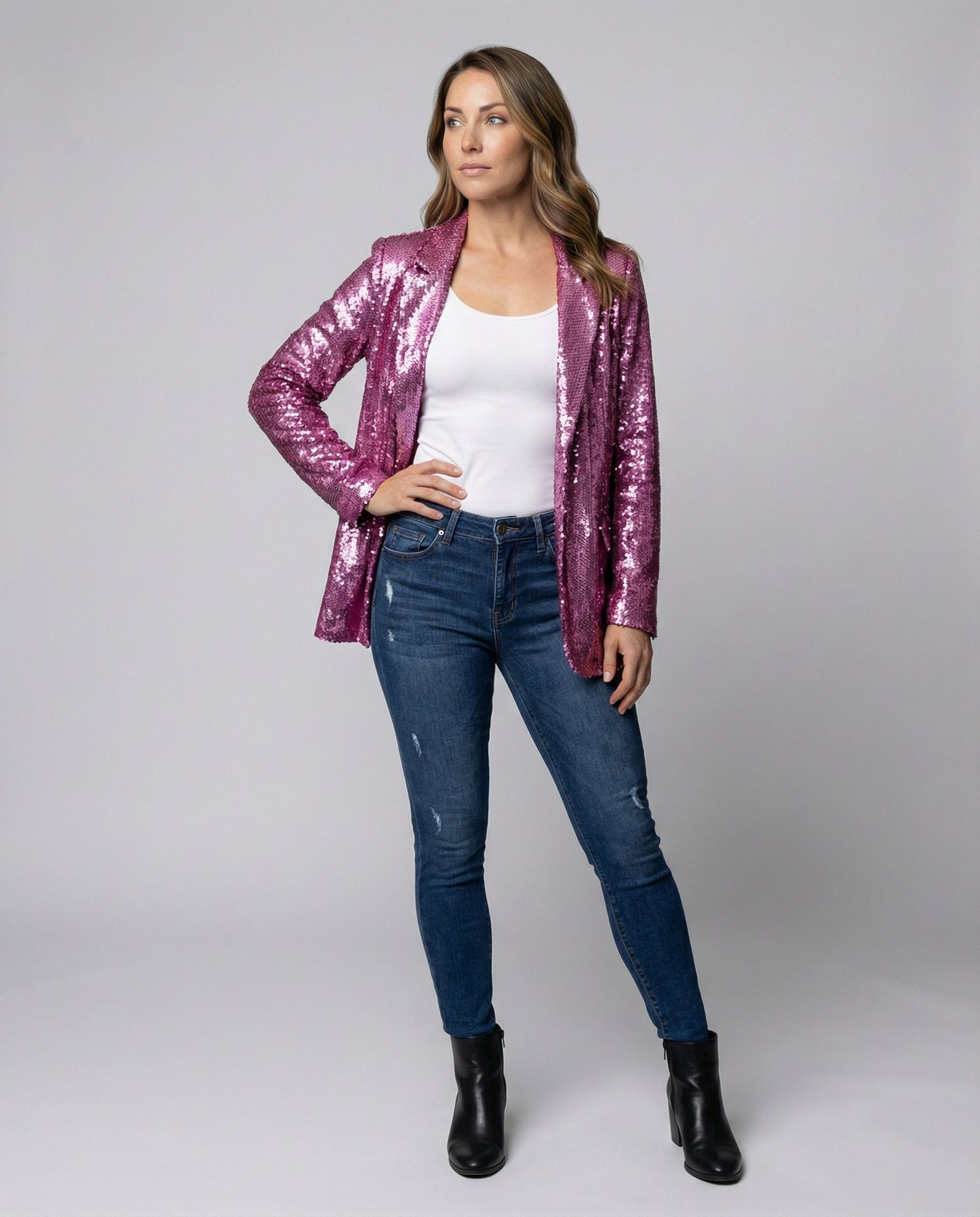 Glittering women's sequin blazer
