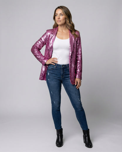 Glittering women's sequin blazer