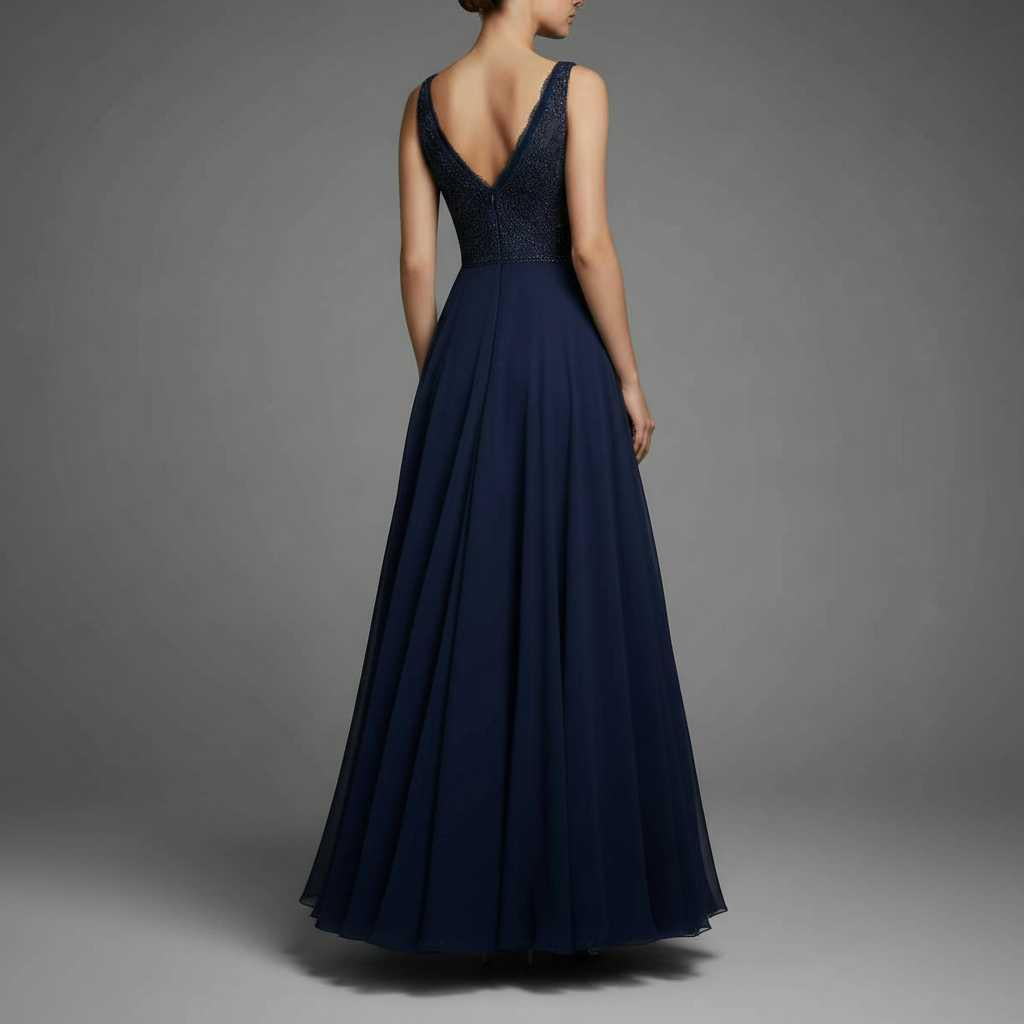 Navy Blue Evening Gown | Spaghetti Strap Formal Dress 2
