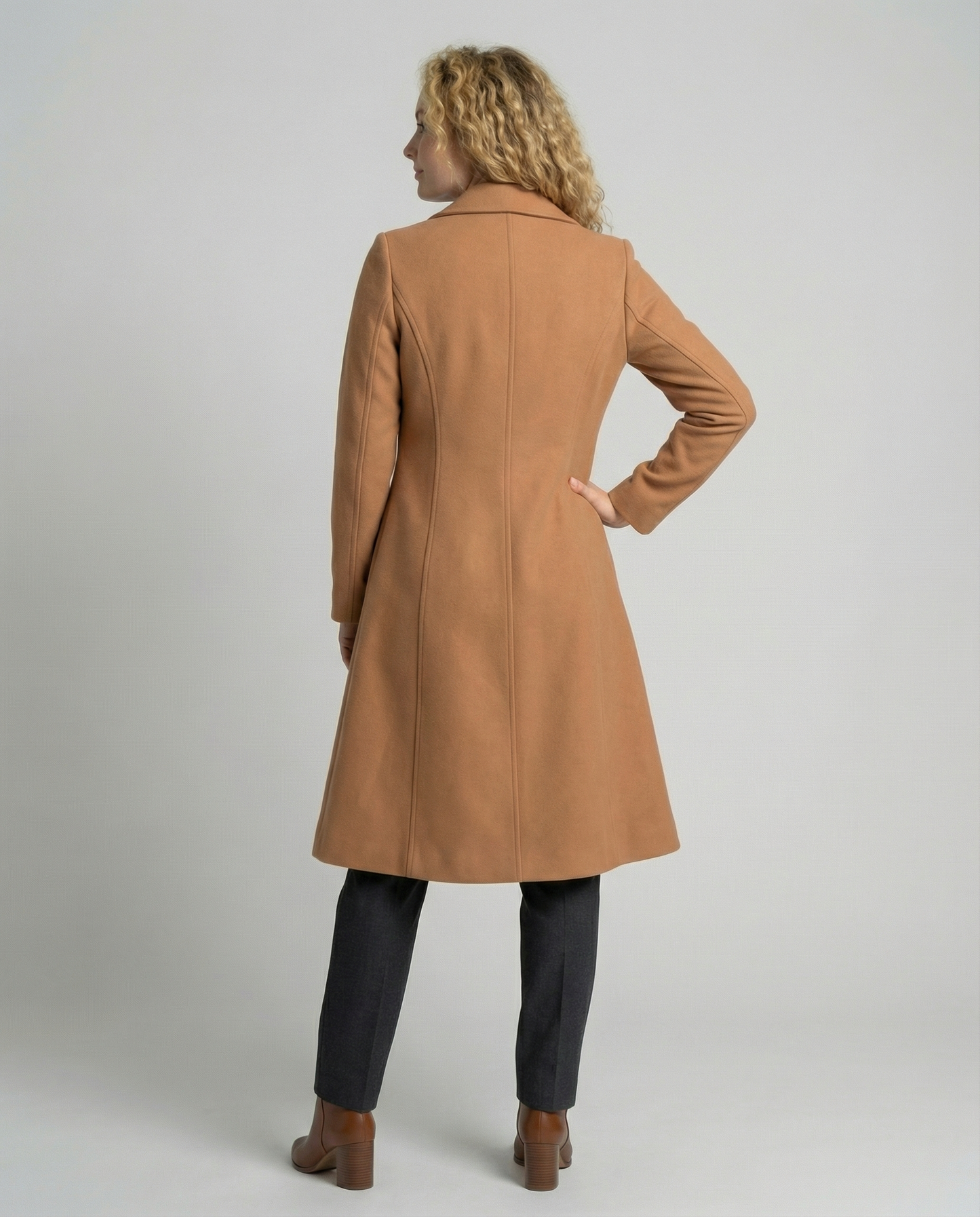 Elegant women's wool coat winter