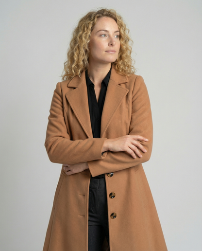 Elegant women's wool coat winter