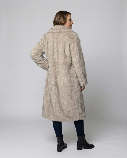 Luxurious women's faux fur coat