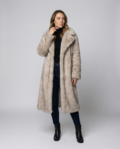 Luxurious women's faux fur coat
