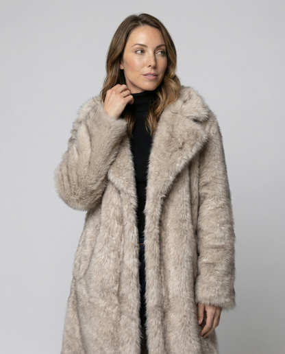 Luxurious women's faux fur coat