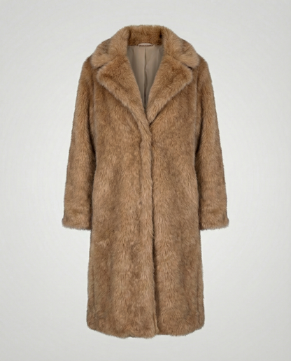 Luxurious women's faux fur coat