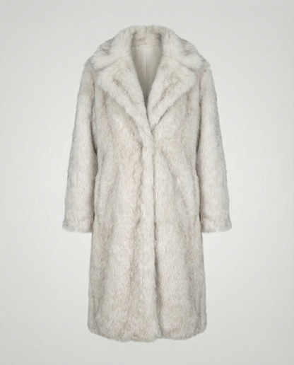 Luxurious women's faux fur coat