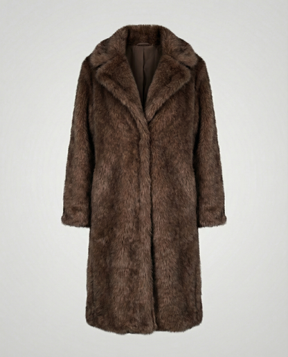Luxurious women's faux fur coat