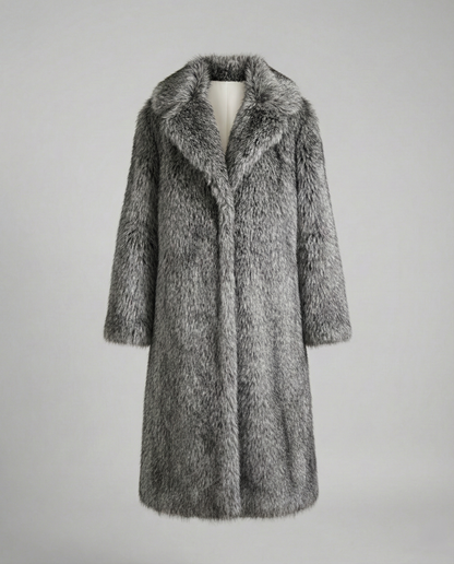 Luxurious women's faux fur coat