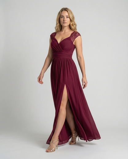 Evening dress women V-neck