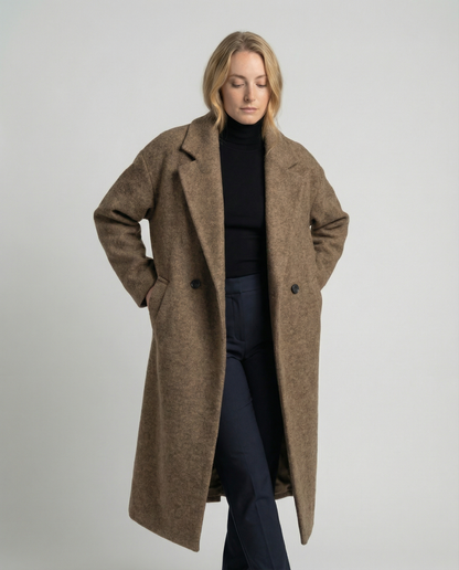 Oversized Wool Coat Women Elegant