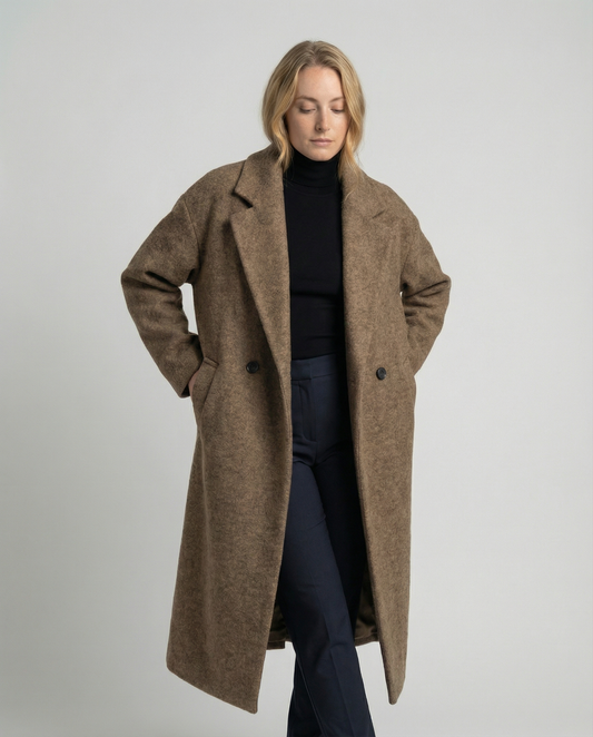 Oversized Wool Coat Women Elegant