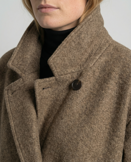 Oversized Wool Coat Women Elegant