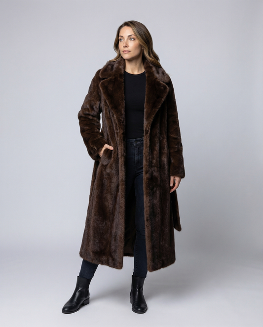Luxurious Women's Faux Fur Coat Winter