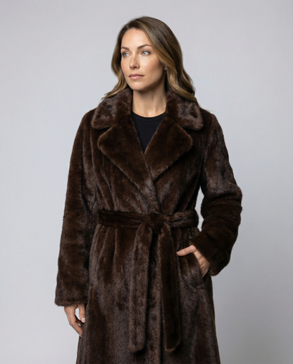 Luxurious Women's Faux Fur Coat Winter