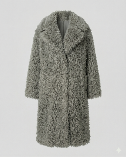 Long Women’s Faux Fur Coat Winter