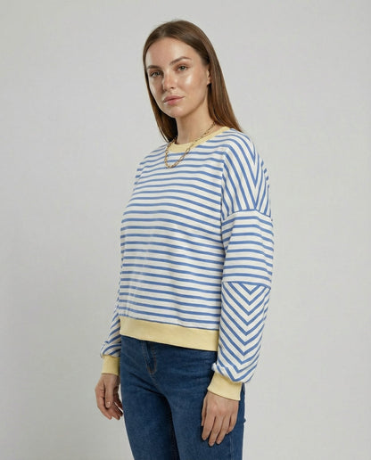 Boxy Sweatshirt Women Striped