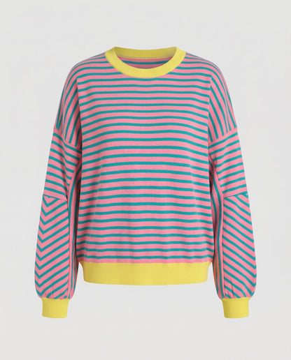 Boxy Sweatshirt Women Striped