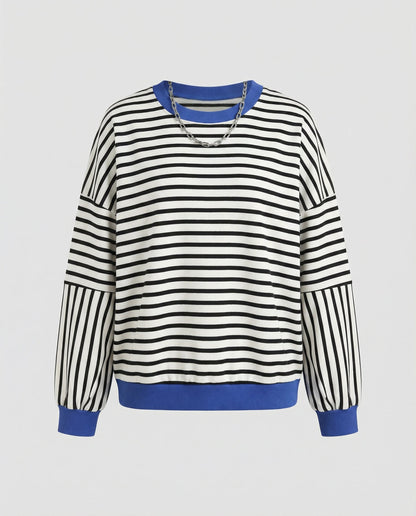 Boxy Sweatshirt Women Striped