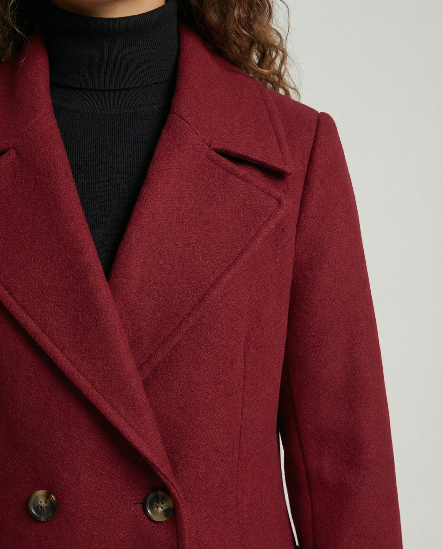 Elegant Double-breasted Wool Coat