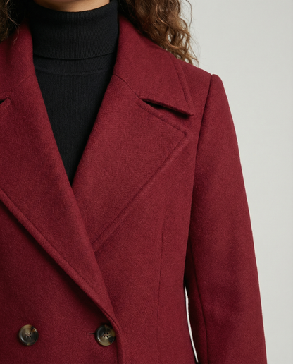 Elegant Double-breasted Wool Coat
