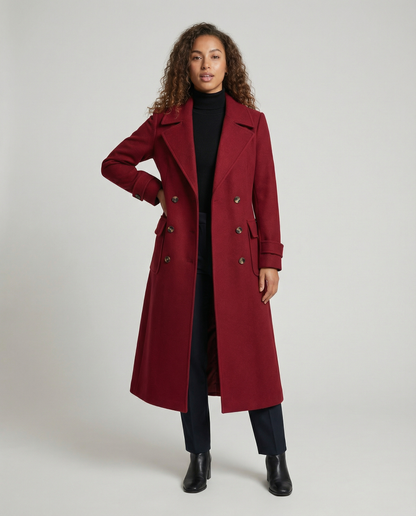 Elegant Double-breasted Wool Coat