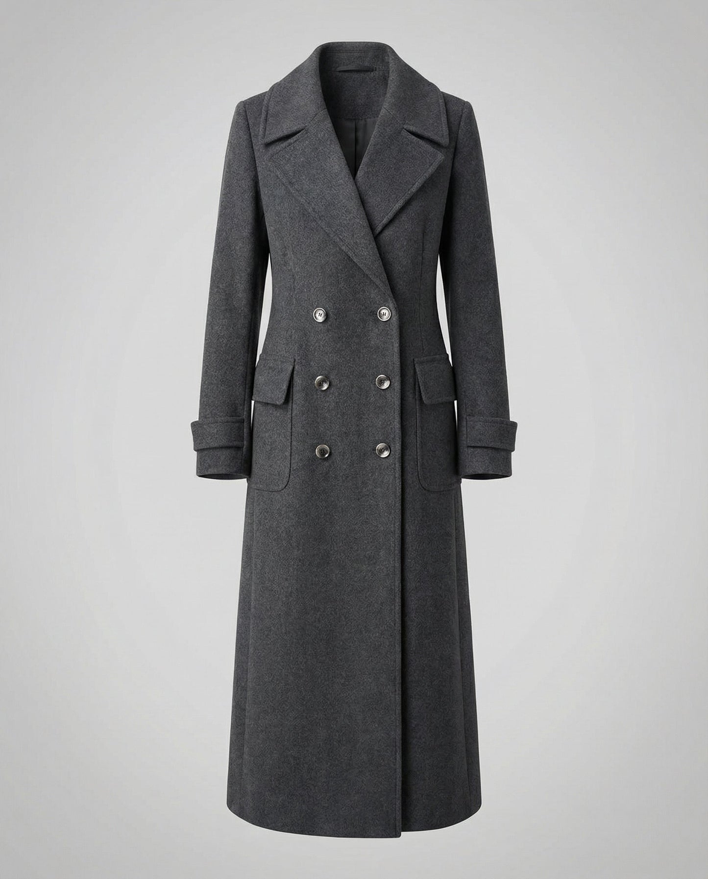 Elegant Double-breasted Wool Coat