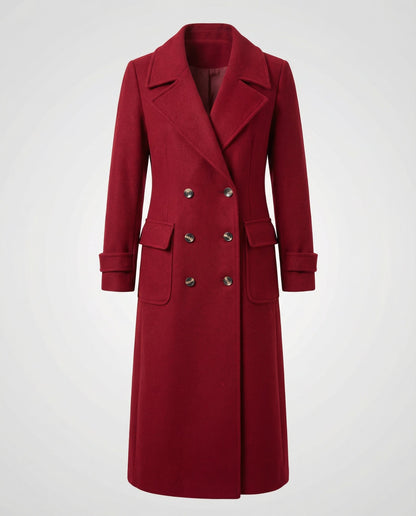 Elegant Double-breasted Wool Coat