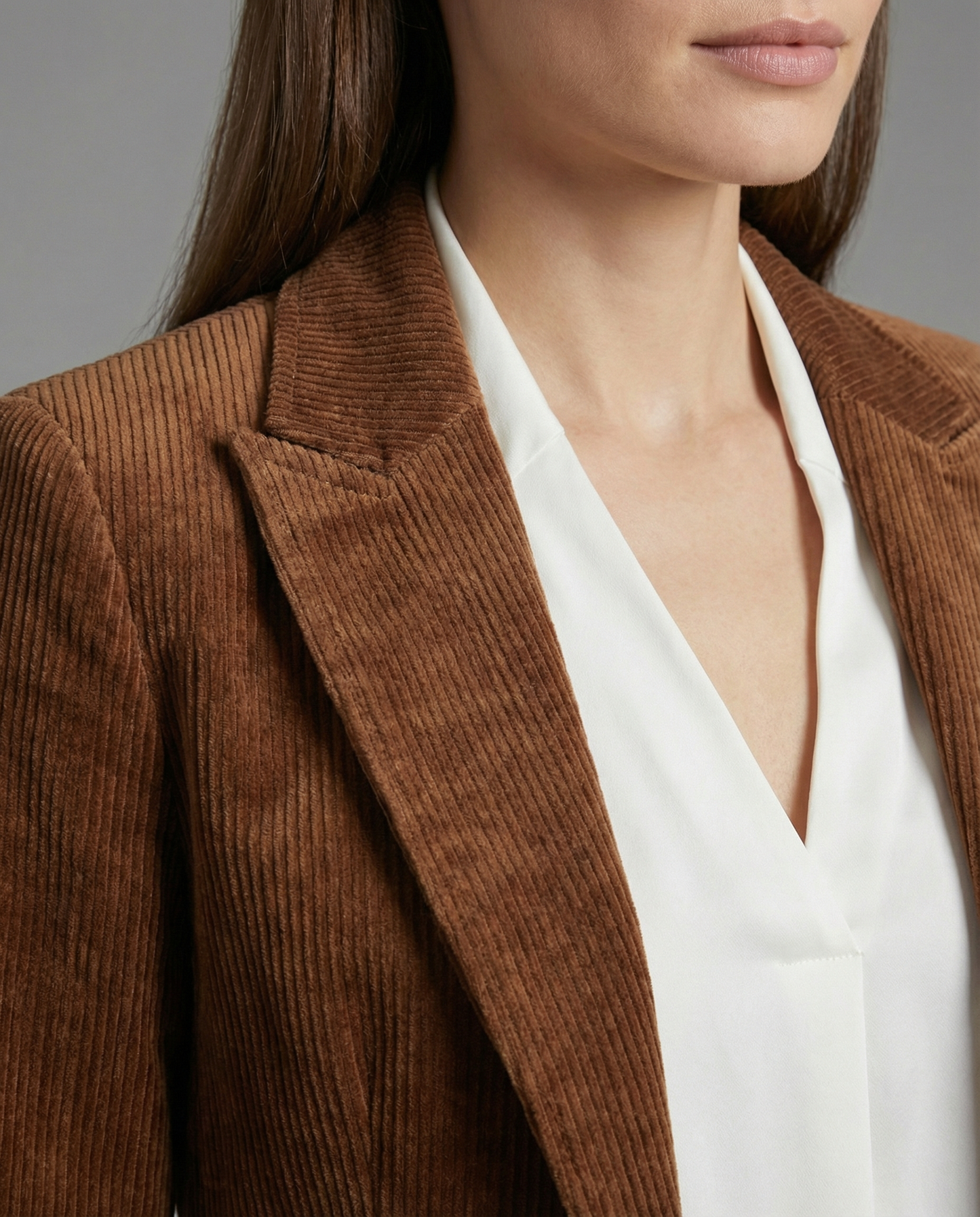 Cord Blazer Women Elegant