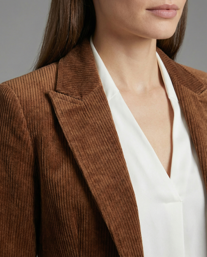 Cord Blazer Women Elegant