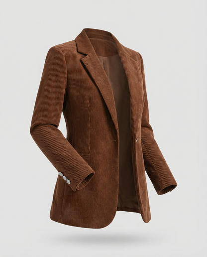 Cord Blazer Women Elegant