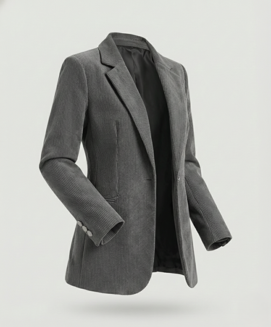 Cord Blazer Women Elegant