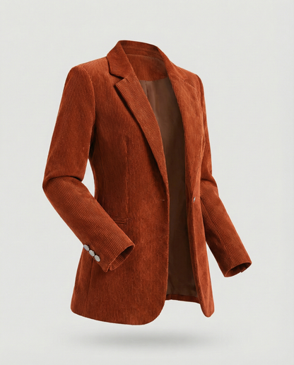 Cord Blazer Women Elegant