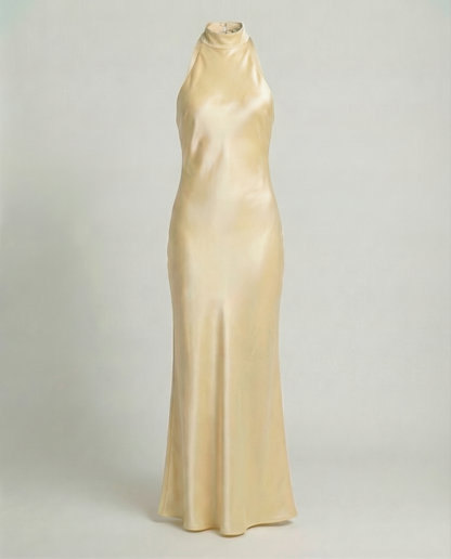 Elegant Maxi Dress Women Satin