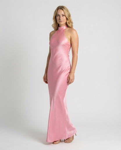 Elegant Maxi Dress Women Satin