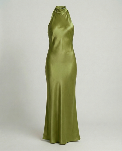 Elegant Maxi Dress Women Satin