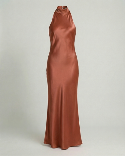 Elegant Maxi Dress Women Satin