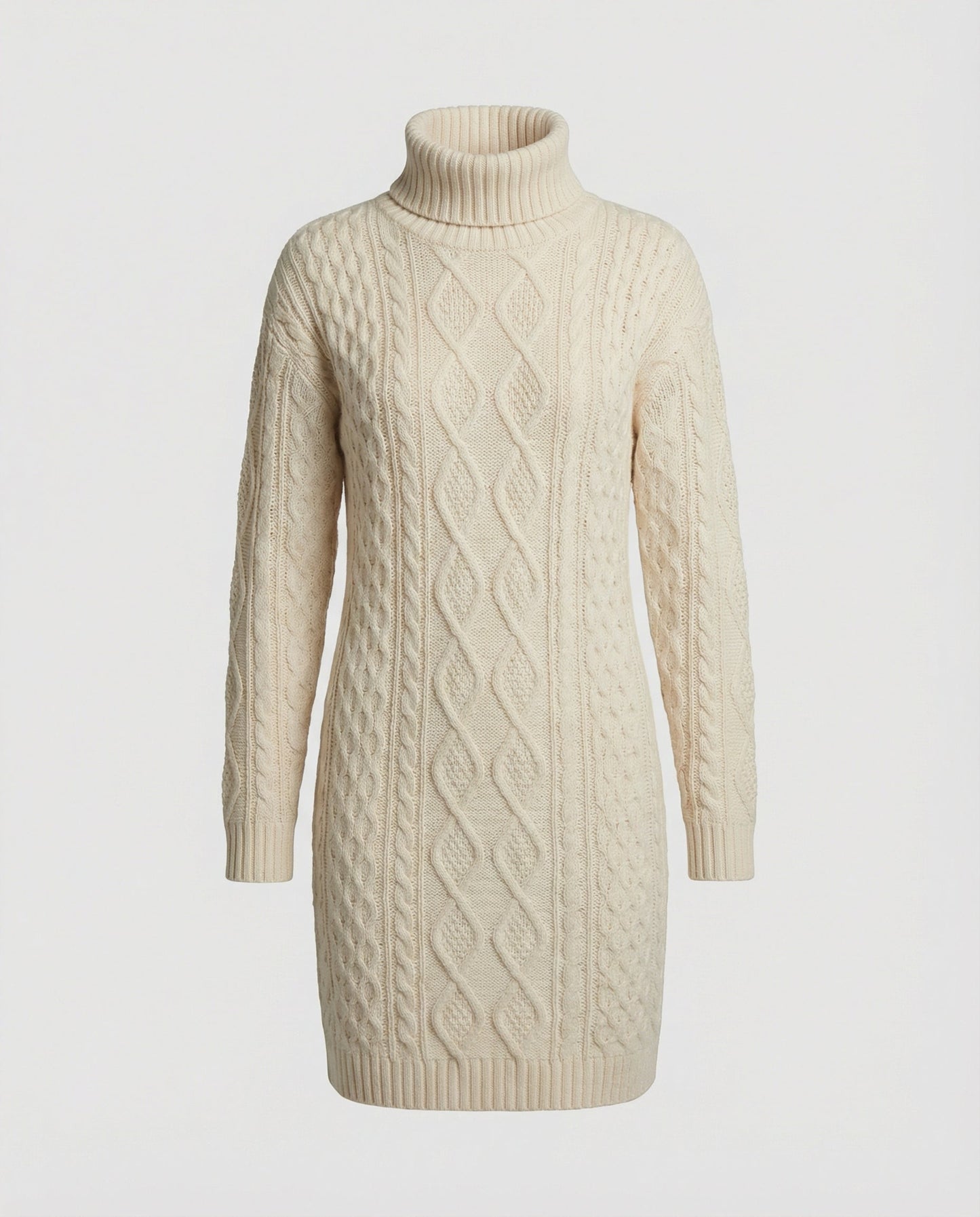 Beige Soft Knit Midi Dress