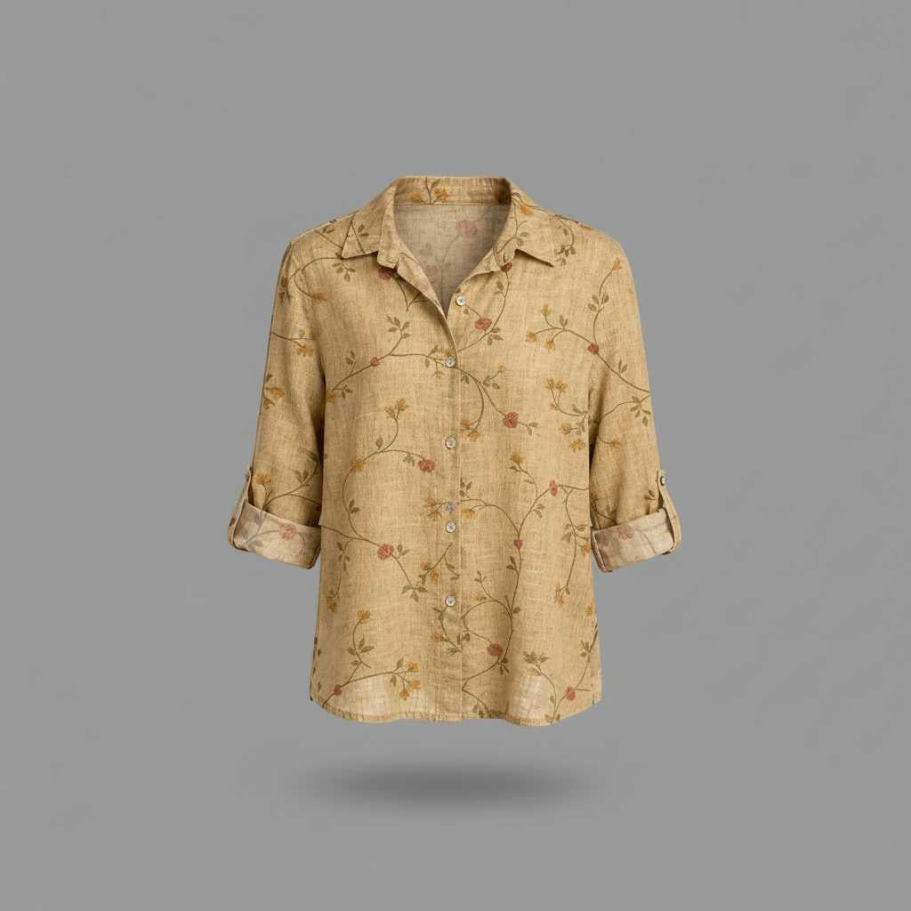 Retro Charm | Women's Long Sleeve Blouse 5