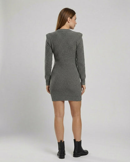 Elegant Figure-Hugging Knitted Midi Dress