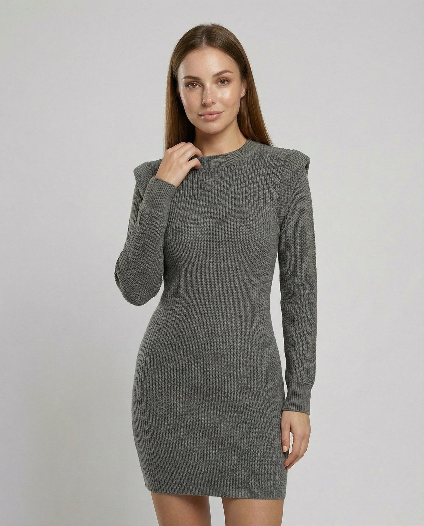 Elegant Figure-Hugging Knitted Midi Dress