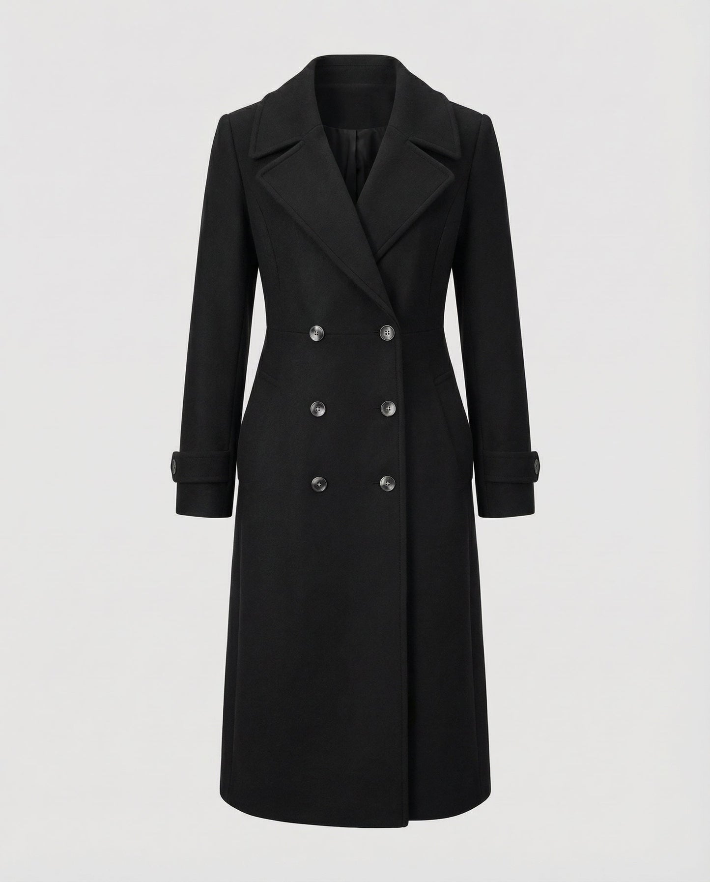 Elegant Double-breasted Wool Coat