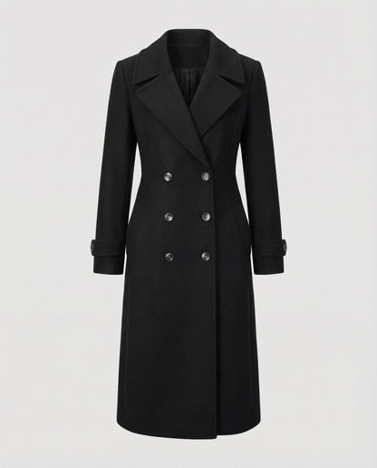 Elegant Double-breasted Wool Coat